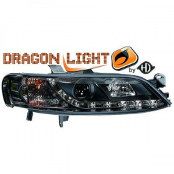 fari con LED diurni, DragonLights, nero VECTRA
