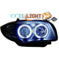  phares design angel eyes, CCFL Angel Eyes, noir, H7+H7   BMW E87, 