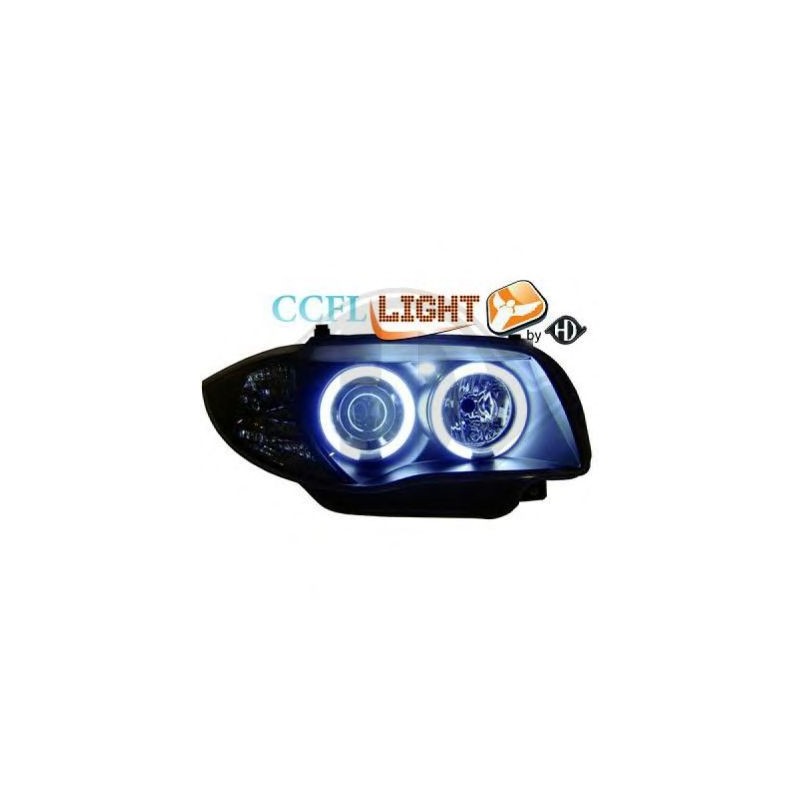  phares design angel eyes, CCFL Angel Eyes, noir, H7+H7   BMW E87, 
