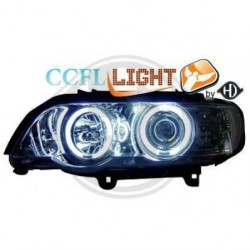  phares design angel eyes, CCFL Cool Lights, chrome, H1/H1  BMW X5, 