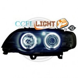  phares design angel eyes, CCFL Cool Lights, noir, H1/H1   BMW X5, 