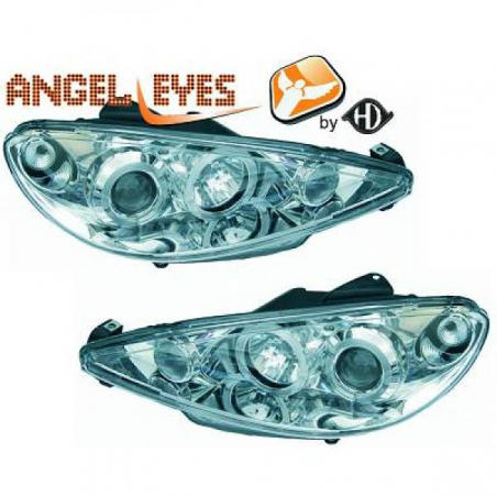 phares design, chrome, H1/H1, régl. électr., anneaux 206, phares design, chrome, H1/H1, régl. électr., anneaux 206,