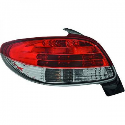 Feu arrière gauche LED rouge/blanc, Peugeot 206