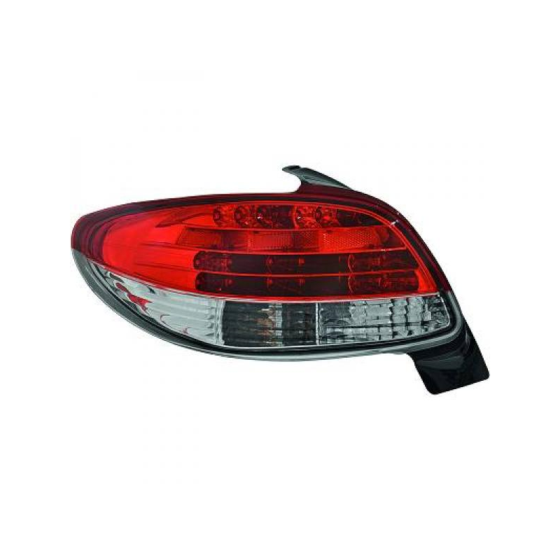 Feu arrière gauche LED rouge/blanc, Peugeot 206