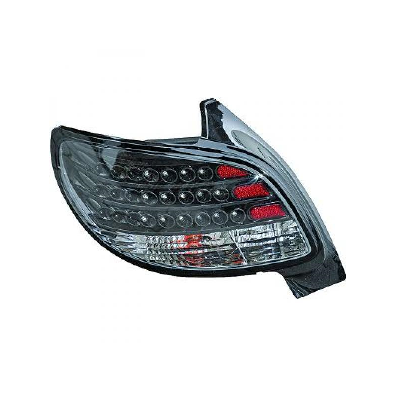 Feux arrière design noir LED Peugeot 206, sauf CC