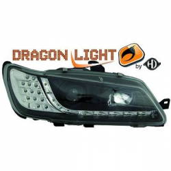 fari con LED diurni, DragonLights, nero 306,