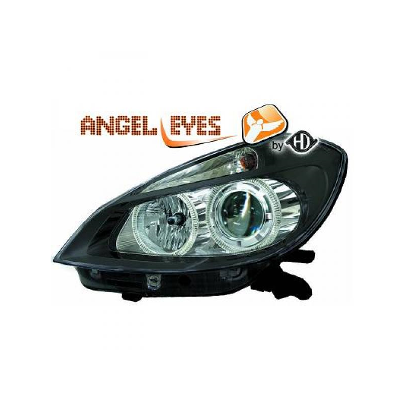 phares design, noir, H7/H7, règl. électr.      CLIO,