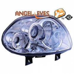 phares design, chrome, H1/H1, règl. électr., anneaux     CLIO,