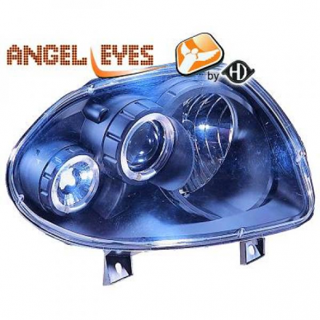 phares design, noir, H1/H1, régl. électr., anneaux CLIO, phares design, noir, H1/H1, régl. électr., anneaux CLIO,