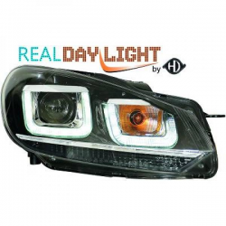 Phares halogène VW Golf 6 avec feux diurne LED style xénon