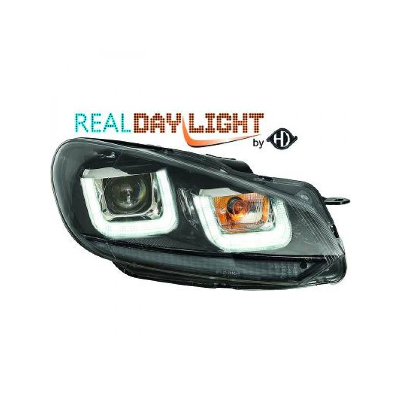 Phares halogène VW Golf 6 avec feux diurne LED style xénon