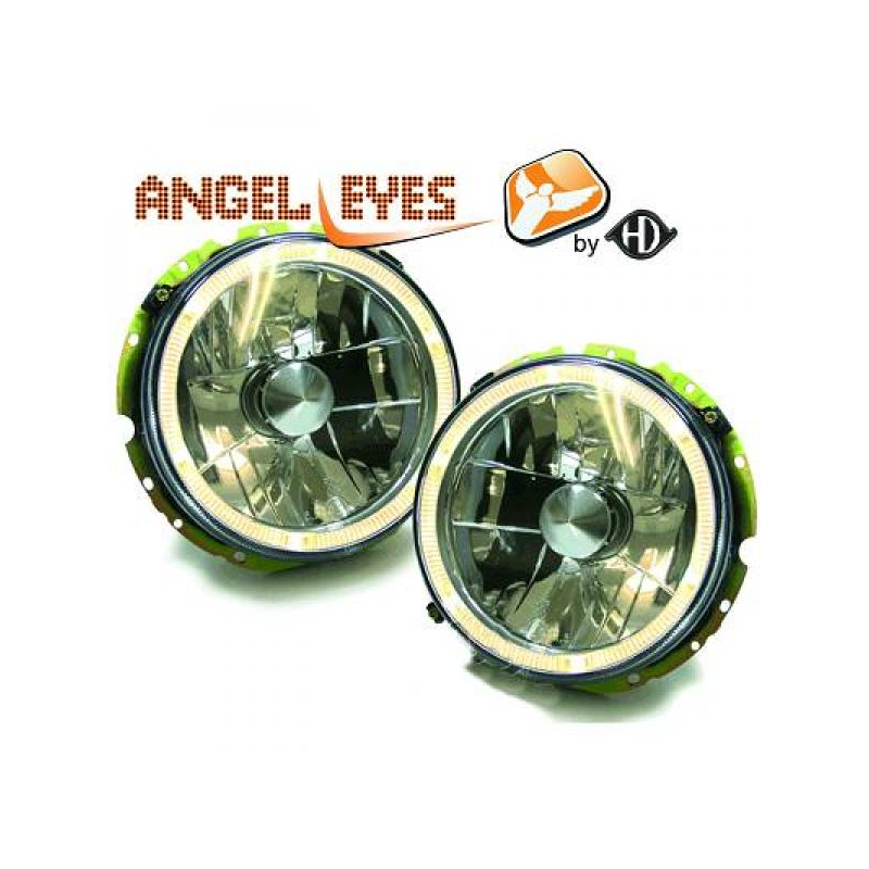 phares design, chrome, H4, régl. man., anneaux      GOLF, 