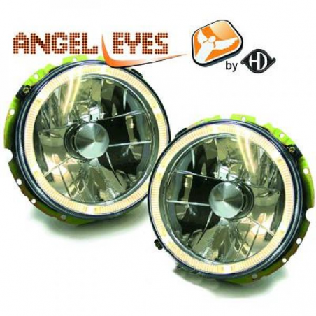 phares design, chrome, H4, régl. man., anneaux GOLF, phares design, chrome, H4, régl. man., anneaux GOLF,
