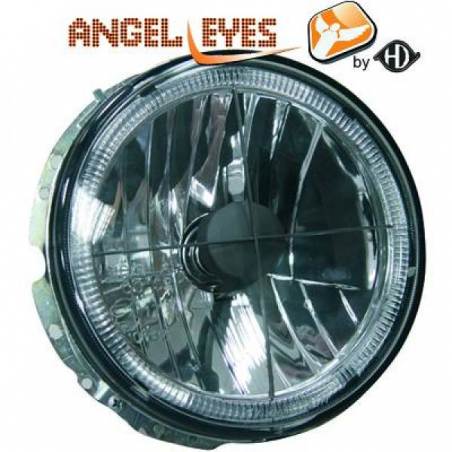 phares design, noir, H4, régl. man., anneaux GOLF, phares design, noir, H4, régl. man., anneaux GOLF,