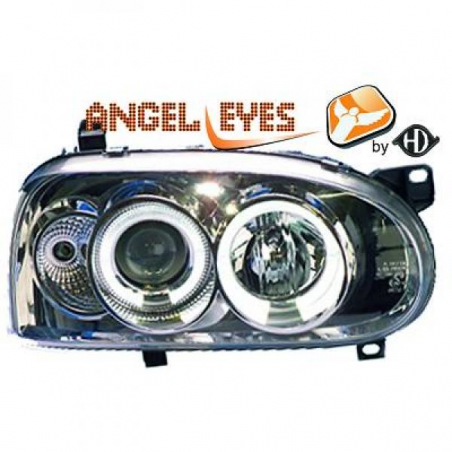 phares design, chrome, H1/H1, régl. électr., anneaux GOLF, phares design, chrome, H1/H1, régl. électr., anneaux GOLF,