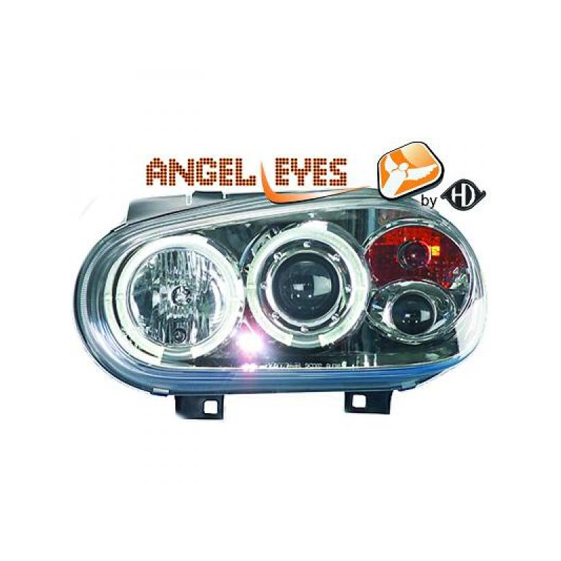 phares design, chrome, avec anti-br., régl. électr., DE + anneaux      GOLF,