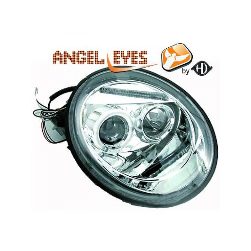 phares design, chrome,  H1/H1, règl. électr., anneaux      BEETLE,