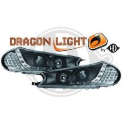  phares à LED diurnes, DragonLights, noir      MONDEO, 