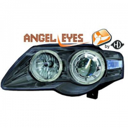 phares design, noir, H7+H7, avec correct. phares pour régl. électr.,     PASSAT
