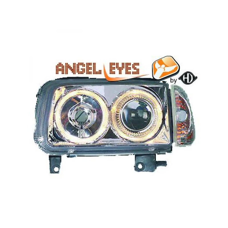 phares design, chrome, clign., H7/H7, règl. électr., anneaux      POLO, 