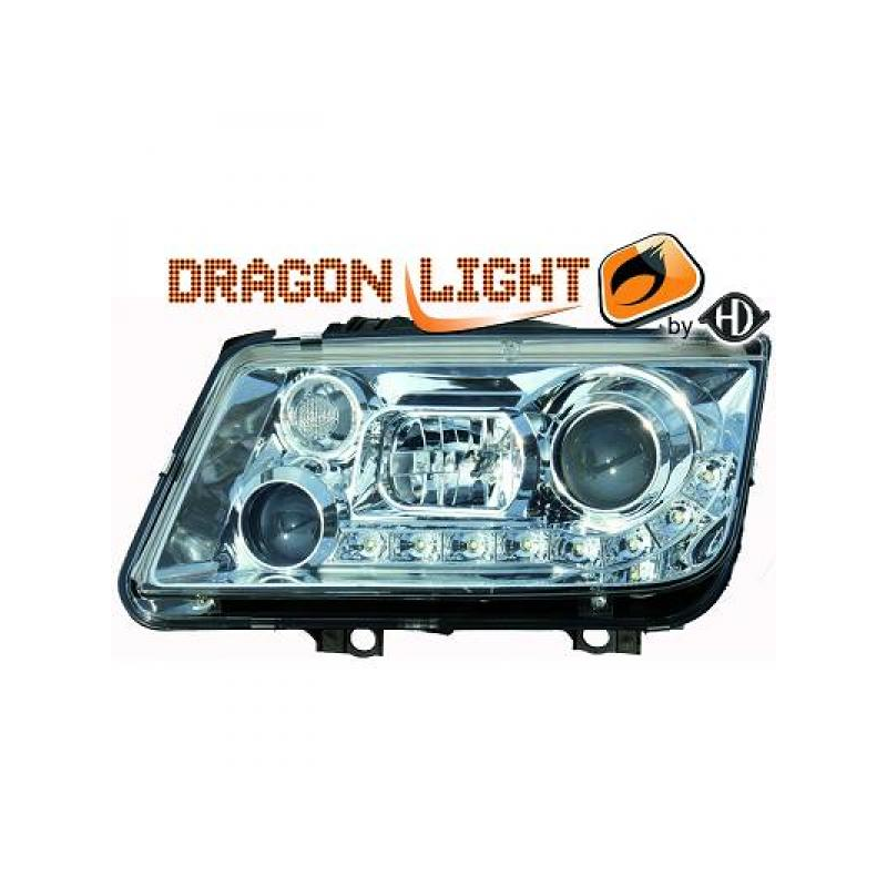 fari con LED diurni, DragonLights, chrome BORA,