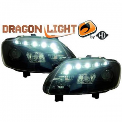 fari con LED diurni, DragonLights, nero TOURAN,