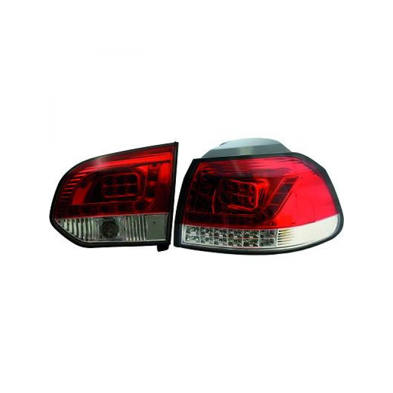 Kit feux arrière Design rouge/blanc à LED pour Volkswagen Golf 6