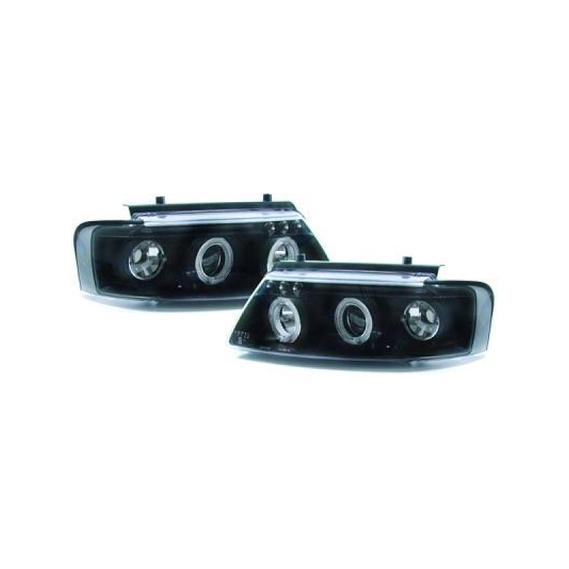 phares design, noir, H1/H1, régl. électr., avec clign., DE+anneaux     PASSAT