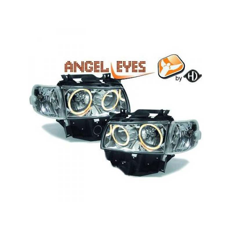 phares design, chrome, H7+H7, pour règl. électr., DE+anneaux      T4, 