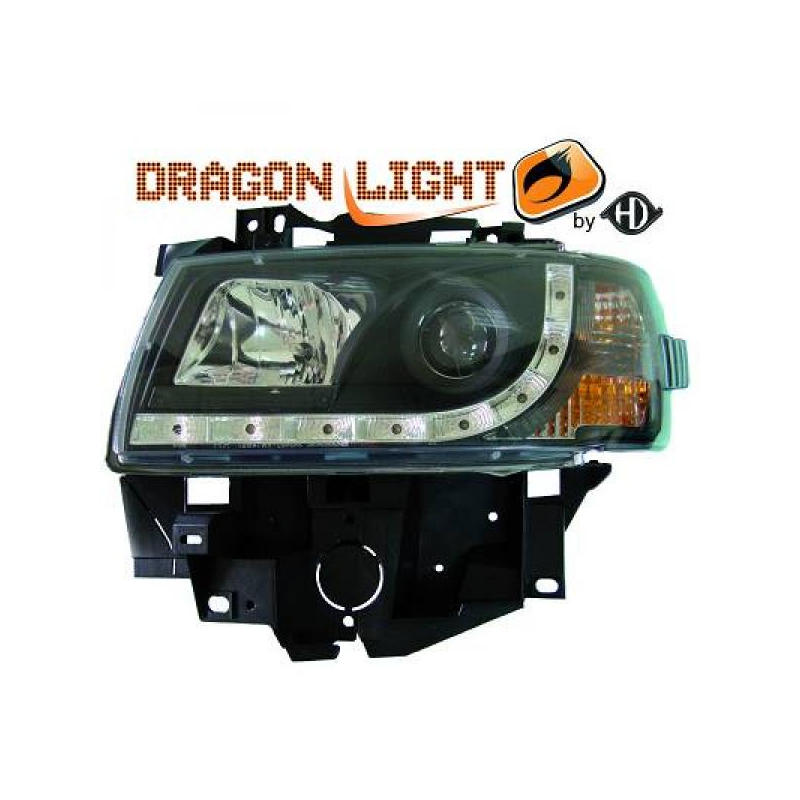 fari a LED con luci di marcia diurna, nero T4,