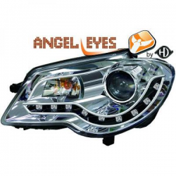fari con LED diurni, DragonLights, cromo VW Touran, 
