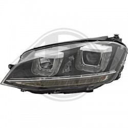 Phares VW GOLF 7 avec Feux diurne Led U style xenon (GTI + Cligno Led)