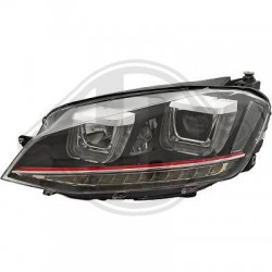 Phares VW GOLF 7 avec Feux diurne Led U style xenon (GTI + Cligno Led)