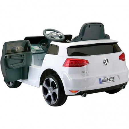 Voiture Enfant Volkswagen Golf VII GTI Blanche Sur batterie 12V Incluse. SD et télécommande - dès 3 ans Voiture Enfant Volkswagen Golf VII GTI Blanche Sur batterie 12V Incluse. SD et télécommande - dès 3 ans
