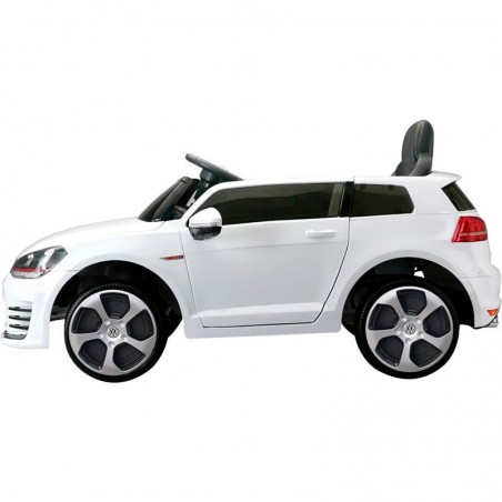 Voiture Enfant Volkswagen Golf VII GTI Blanche Sur batterie 12V Incluse. SD et télécommande - dès 3 ans Voiture Enfant Volkswagen Golf VII GTI Blanche Sur batterie 12V Incluse. SD et télécommande - dès 3 ans