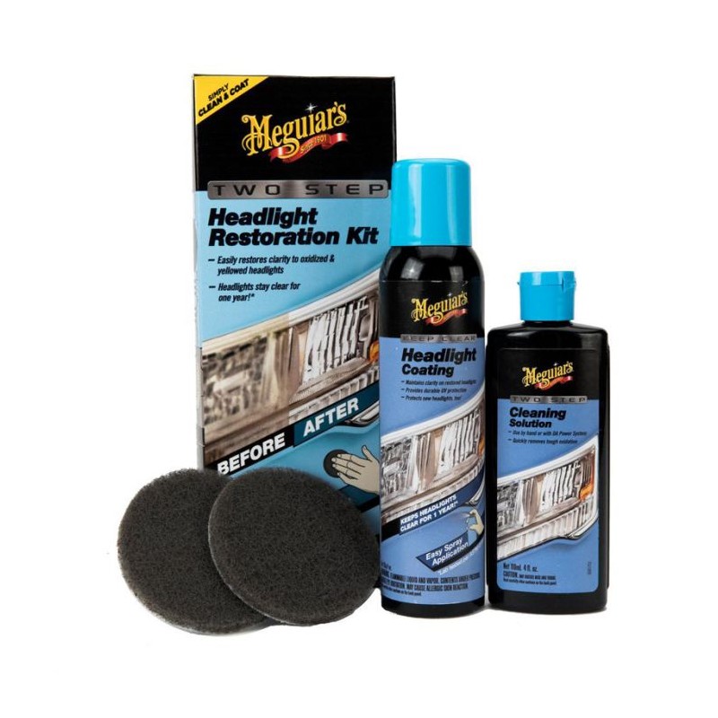 Meguiars Perfect Clarity Headlight Restoration Kit (118ml Cleaner/118ml Coating/2 Pads)