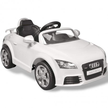 Voiture Enfant Audi TT Blanche Sur batterie 6V Incluse. SD et télécommande - dès 3 ans