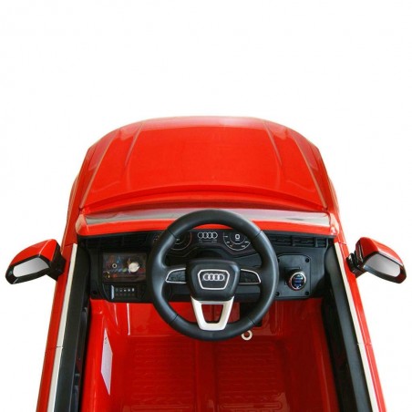 Voiture Enfant Audi Q7 Rouge Sur batterie 6V Incluse. SD et télécommande - dès 3 ans