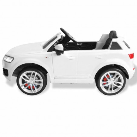 Voiture Enfant Audi Q7 Blanc Sur batterie 6V Incluse. SD et télécommande - dès 3 ans