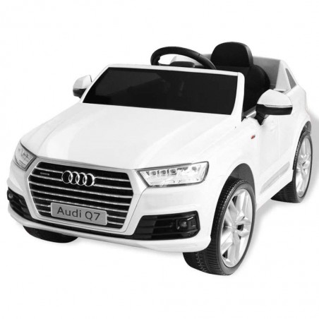 Voiture Enfant Audi Q7 Blanc Sur batterie 6V Incluse. SD et télécommande - dès 3 ans