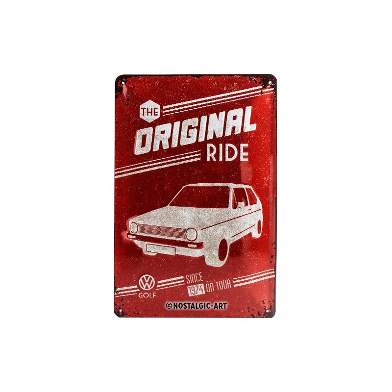 Plaque en métal Golf originale de Volkswagen [en anglais] 20 x 30 cm