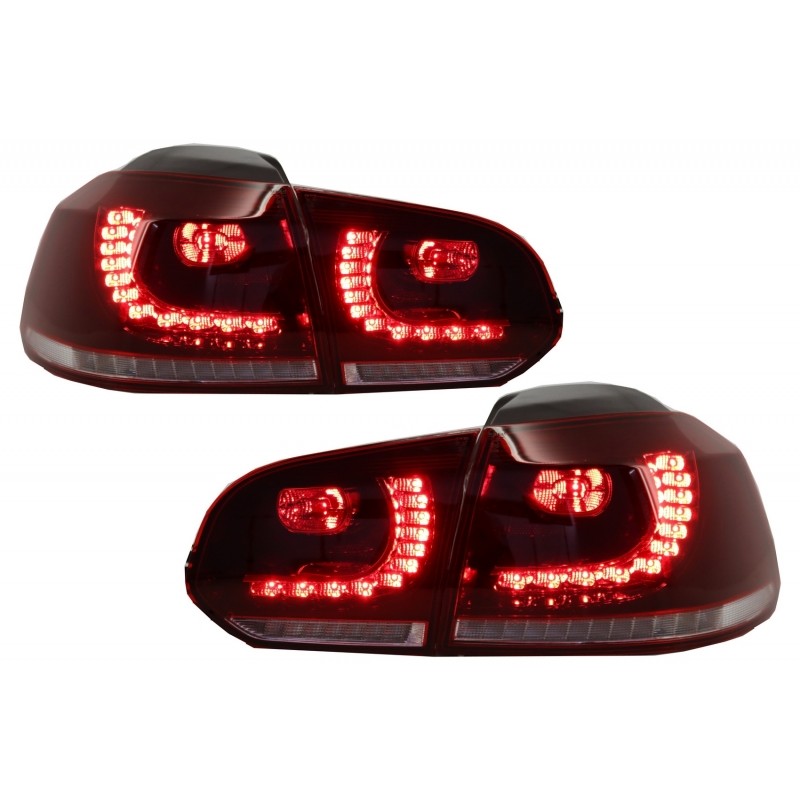 Feux Led rouge fumé à clignotants dynamique pour VW Golf 6