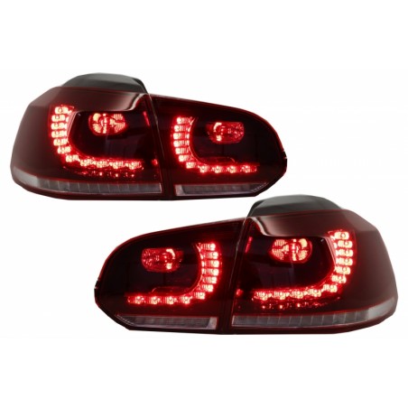 Feux Led rouge fumé à clignotants dynamique pour VW Golf 6