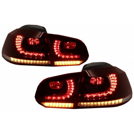 Feux Led rouge fumé à clignotants dynamique pour VW Golf 6