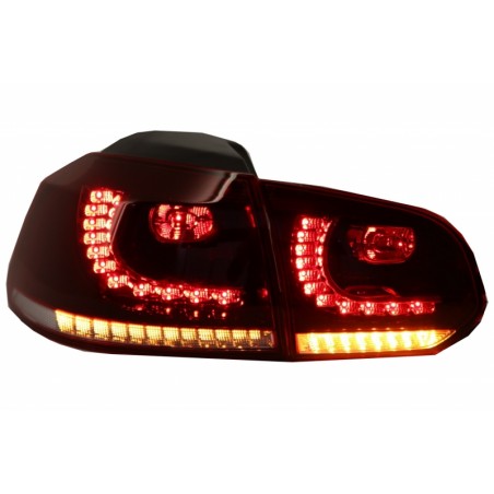 Feux Led rouge fumé à clignotants dynamique pour VW Golf 6