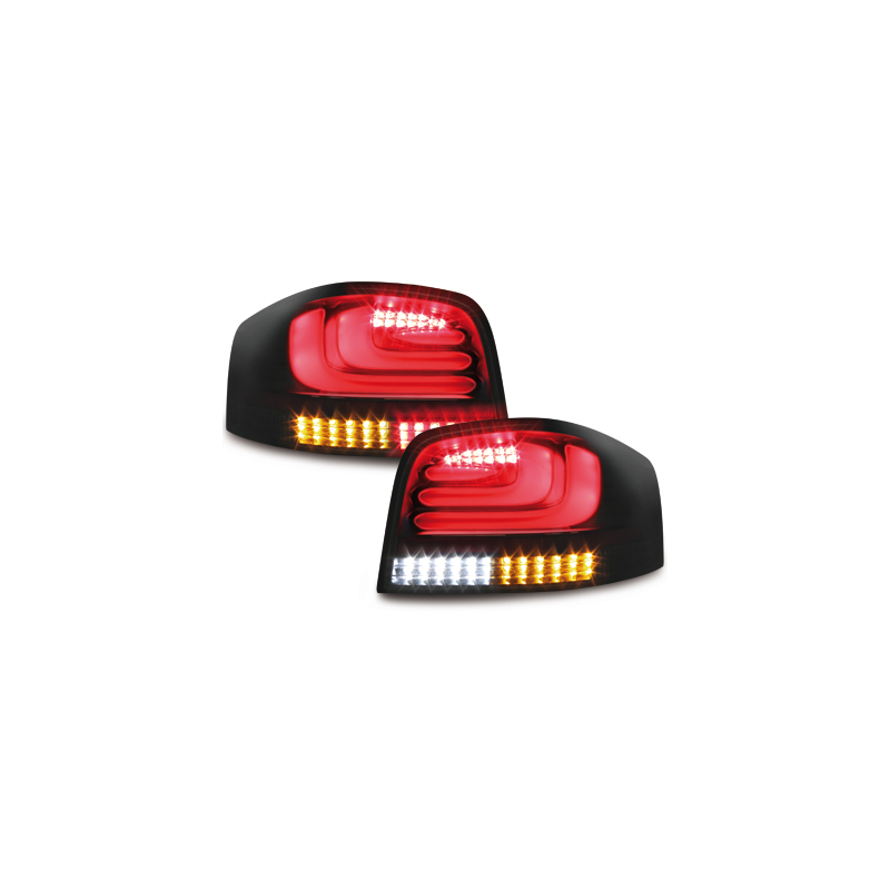 Feux Audi A3 8P Full Led noir fumé à clignotants dynamique