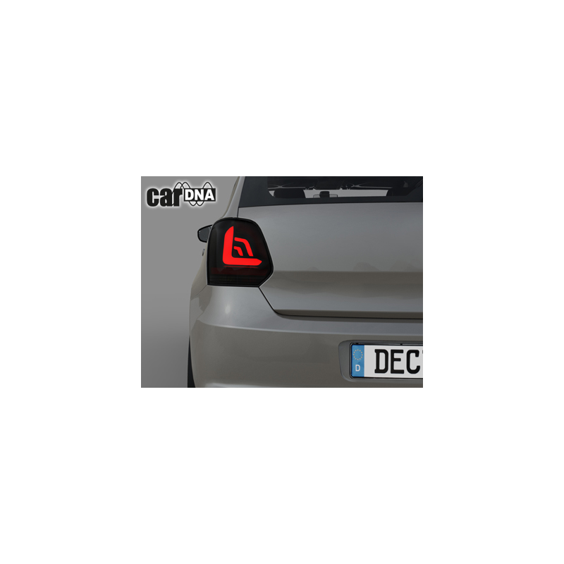 Feux carDNA LED VW Polo 6R rouge/fumé à clignotants dynamique - RV46LLBSY