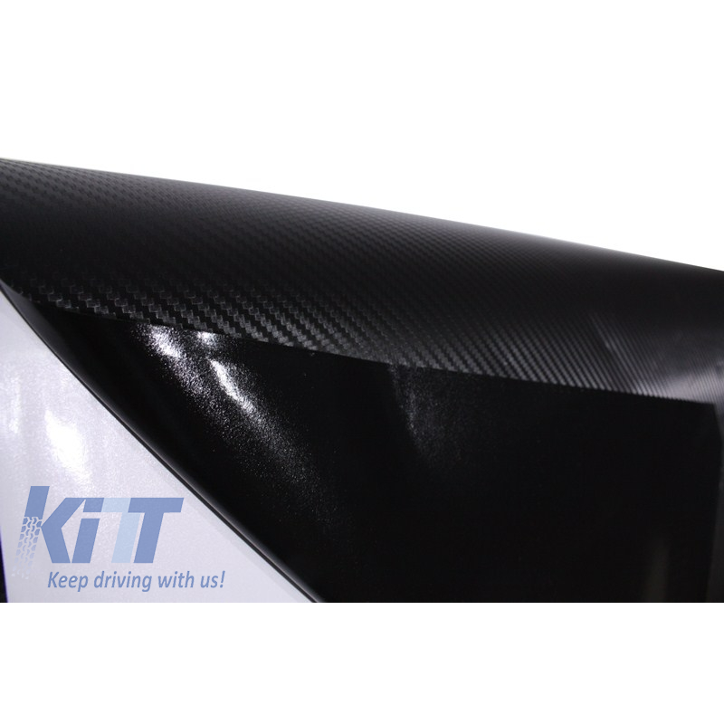 Carbon Fiber Textured Vinyl Auto Wrap 1.27m x 30m Black