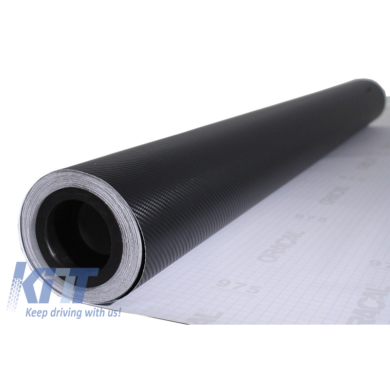 Carbon Fiber Textured Vinyl Auto Wrap 1.52m x 30m Black