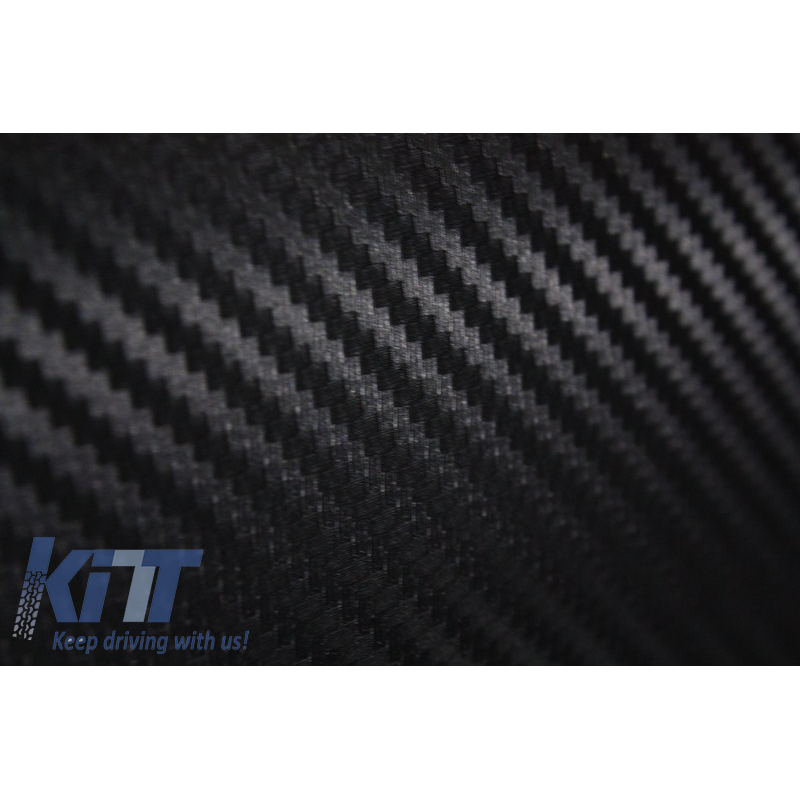 Carbon Fiber Textured Vinyl Auto Wrap 1.52m x 30m Black